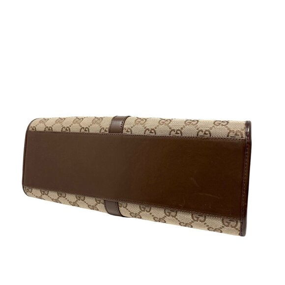 GUCCI Vintage GG Monogram Logo Jackie Shoulder Bag Brown Beige Canvas [105960] - Picture 8 of 12
